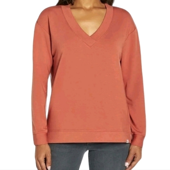 Orvis | Women's Green/Blue V-Neck Dropped Shoulders Sweatshirt (Size XL) - Picture 4 of 12